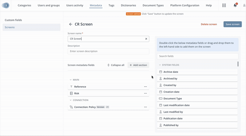 Modify Screens to Include Connection Pickers and Document Type