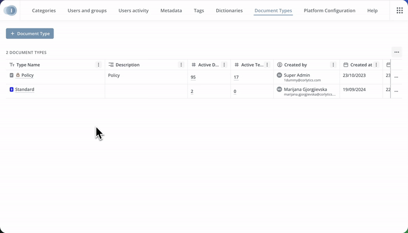 4.2 Doc type view