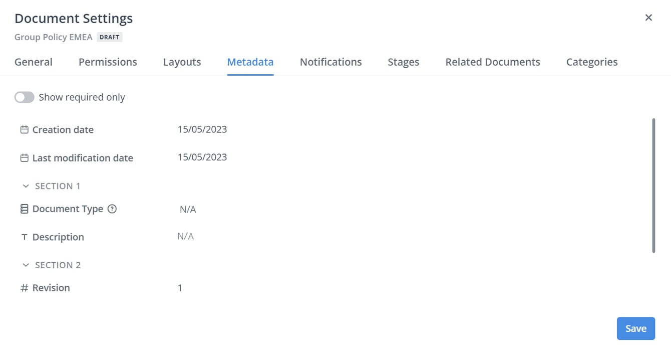 Edit Document Metadata