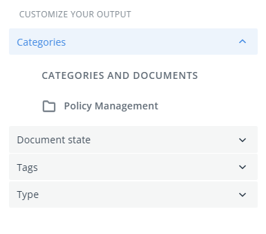 Categories filter