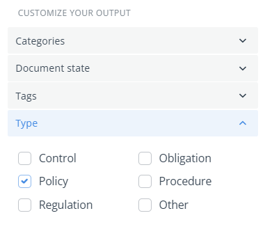 Document Type filter